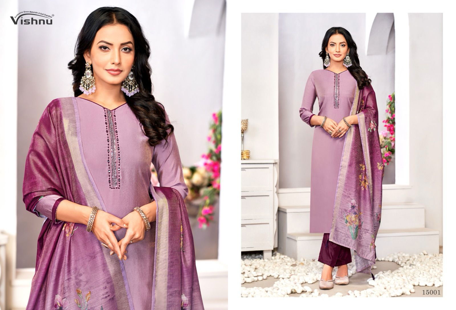 Alizza By Vishnu Roman Shimmer Designer Dress Material Exporters In India